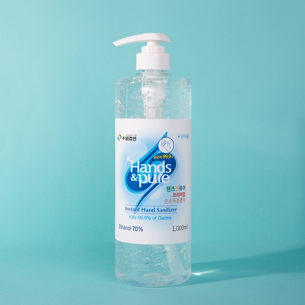 핸즈앤퓨어 손소독제 1000ml 방역물품 대용량 손소독겔 의약외품 A014